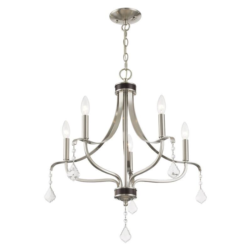 Livex Lighting 5-light Brushed Nickel Mini Chandelier, 40785-91 - 24" DIA X 26.5" H