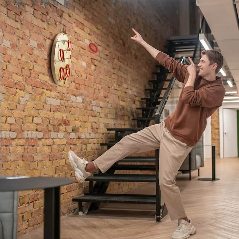 GSE™ Indoor/Outdoor Ring Toss Game Set for Family Fun Party Game, Gift for Man Cave Decor - Ring Toss