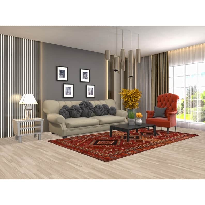 Hand Knotted Oriental 100% Wool Carpet Traditional Tribal Red Lori Area Rug - 8' 11'' X 5' 3''