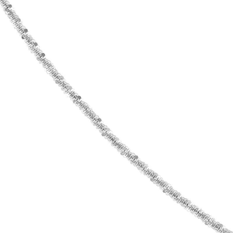 Curata 925 Sterling Silver Rhodium 2.25mm Axis Chain Necklace (Lobster)