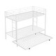 preview thumbnail 8 of 6, White Twin Over Twin Metal Bunk Bed with Trundle, Ladders, Easy Assembly