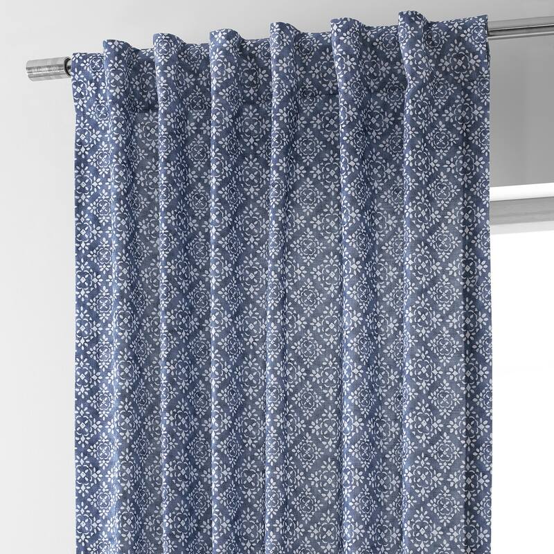 Exclusive Fabrics Textured Cotton Printed Curtains for Bedroom and Living room (1 Panel)