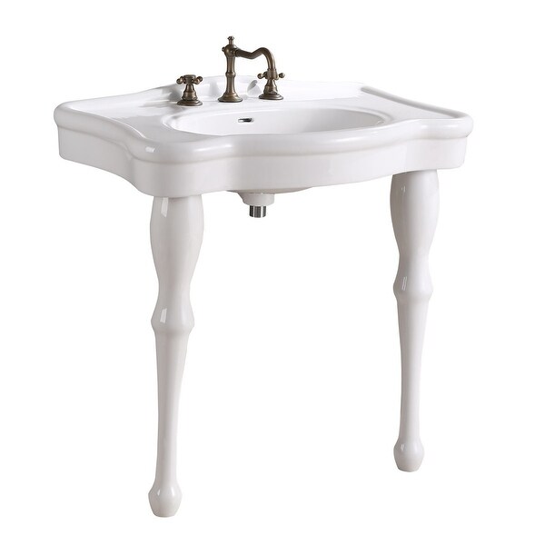 Shop Bathroom Console Sink White China Two Spindle Legs ... While double basin sinks are a must for some homeowners, others find them limiting and would prefer a large single sink that allows proper space for washing big pots and pans.