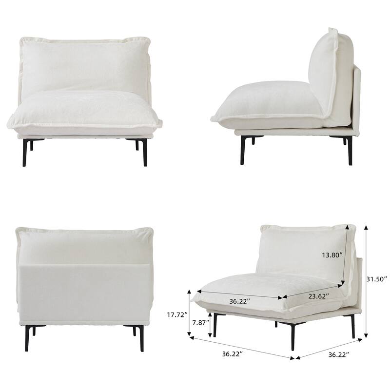 147" U-Shaped Modular Sectional Sofa Couch for Living Room Chenille Cloud Couches 4 Seater with 2 Ottoman