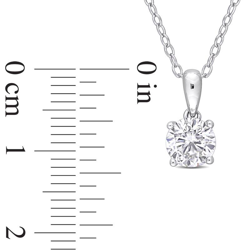 Miadora 1ct TGW Created White Sapphire Solitaire Necklace Sterling Silver