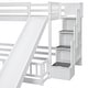 preview thumbnail 7 of 17, Twin Over Full Bunk Bed with Slide,Storage Staircase and Safety Guardrails