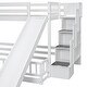 preview thumbnail 20 of 38, Twin Over Full Bunk Bed with Slide,Storage Staircase