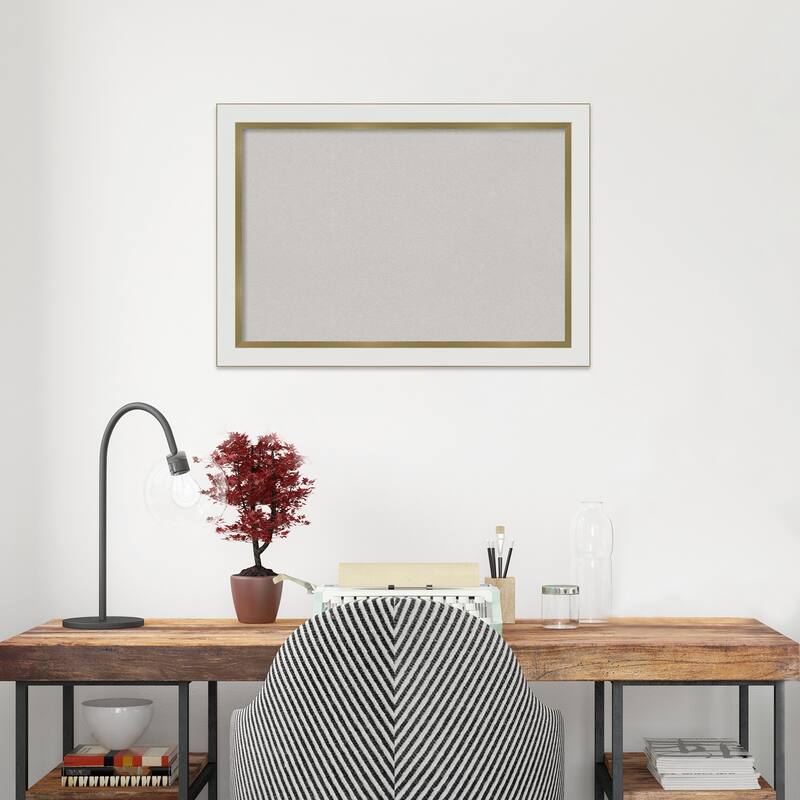 Eva Narrow Framed Grey Corkboard Bulletin Board