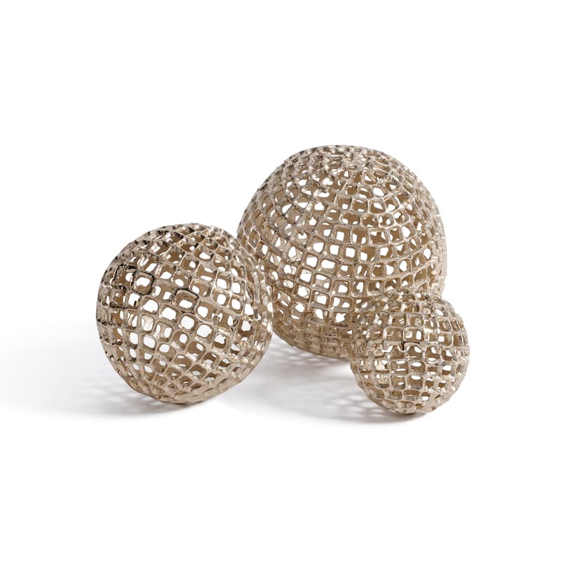 Reticolo Decorative Gold Metal Orb