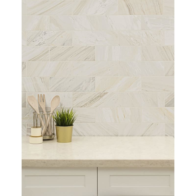 Ackland AKM-S-4X12TLH-CA 4" x 12" Marble Solid Floor and Wall Tile -