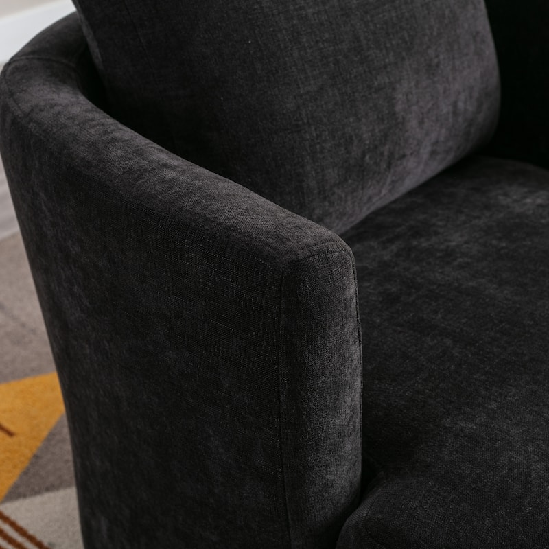 Modern Upholstered Swivel Barrel Chair(Set Of 2)