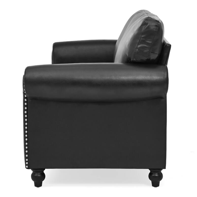 Stylish Sofa with Detachable Cushions, Pocket Spring Support & Silver Nailhead Detail - Ideal for Living Rooms