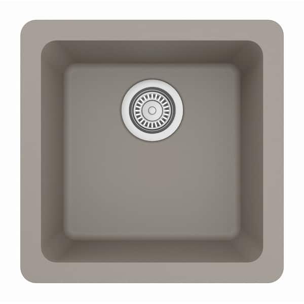 slide 2 of 17, Karran Undermount Quartz Bar Single Bowl Sink Concrete