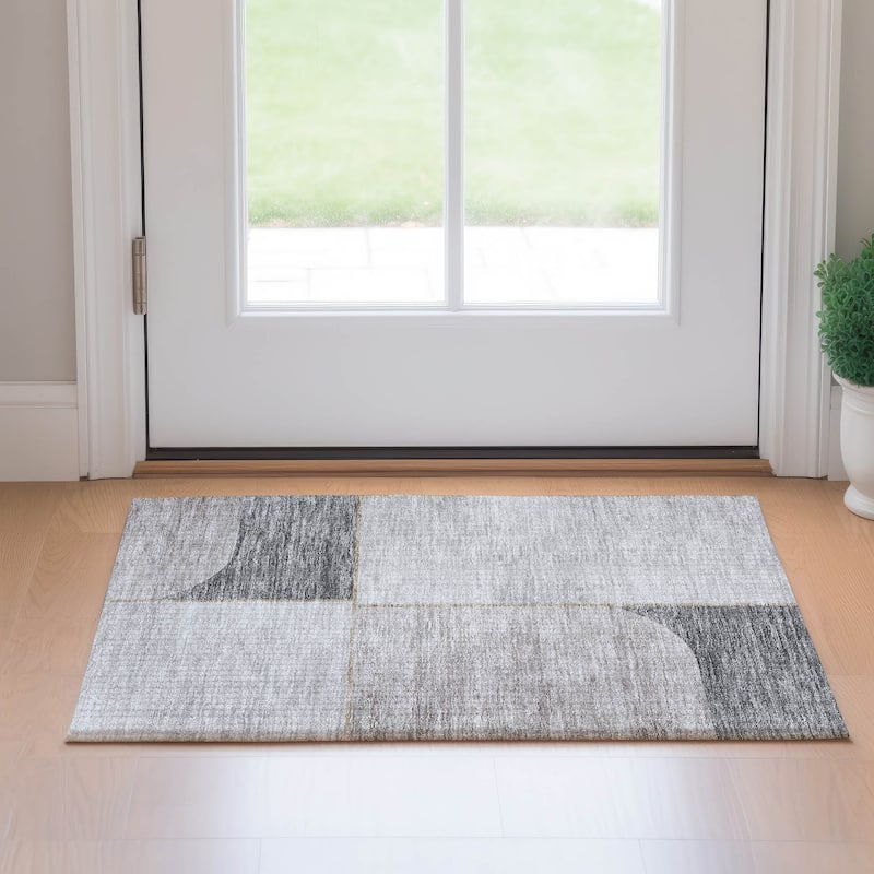 Premium Washable Super Soft Contemporary Deco Mayfield Rug - Taupe - 1' 8" x 2' 6" - Rectangle