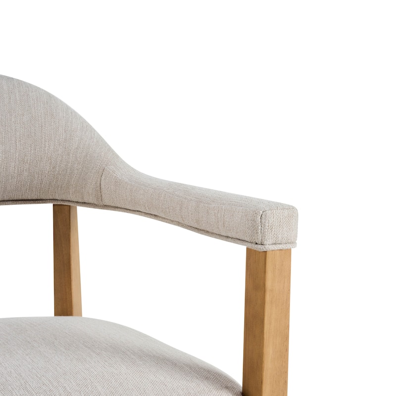 Christopher Knight Home - Upholstered Dining Arm Chair Set with High-Density Foam Padded Cushion & Curved Backrest - 23.62"W