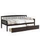 preview thumbnail 7 of 25, Kids Daybed Wood Sofa Bed with Pull-out Storage Drawers Twin Size Platform Storage Bed with Headboard Footboard Guardrails