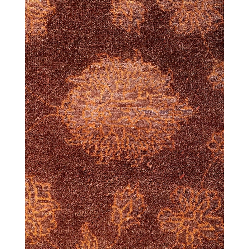 Ikat One-of-a-Kind Handmade Area Rug - Brown, 8' 2" x 10' 2" - 8' 2" x 10' 2"