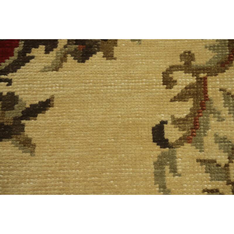 Victorian Style Floral Indian Area Rug 7x10 - 9' 7'' X 6' 7''