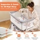 preview thumbnail 8 of 7, Gray Metal Fabric Mesh Baby Bassinet Bedside Sleeper with Adjustable Height and Storage Pockets - 37" x 27.5"