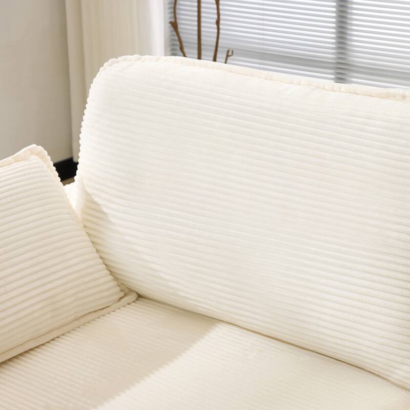 Chenille Upholstered Cloud Loveseat, Modular Sectional 2-Seater Sofa, Lounge Sofa Chair with Cushions & 2 Throw Pillows