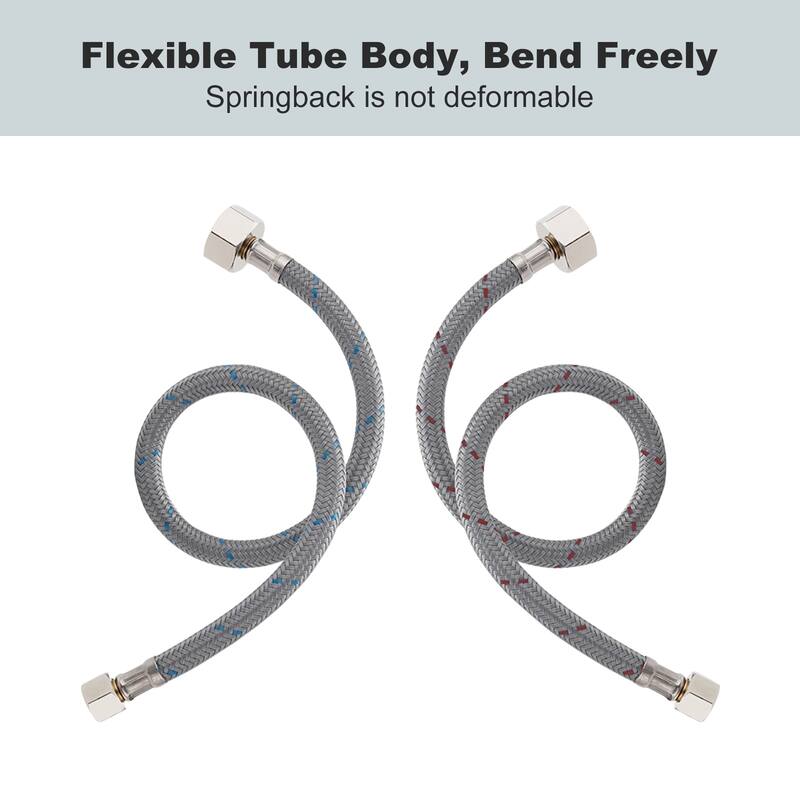 WOWOW 3/8 in. Comp x 1/2 in. FIP Braided Nylon Faucet Connector