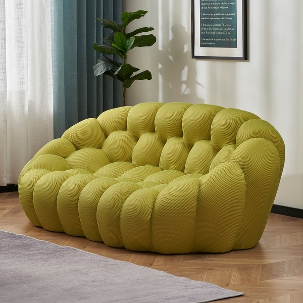 2-Seat Bubble Curved Lazy Sofa Honeycomb Shaped with 3D Textile