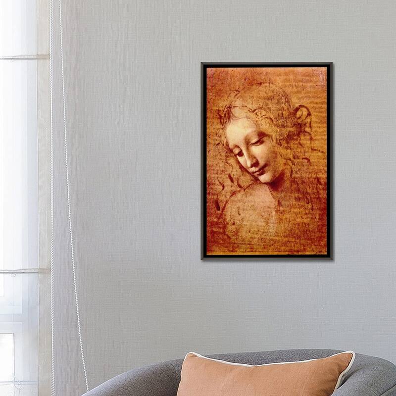 iCanvas "Female Head" by Leonardo da Vinci Framed