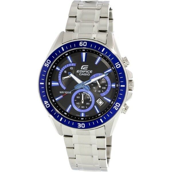 casio edifice men's chronograph silver stainless steel watch