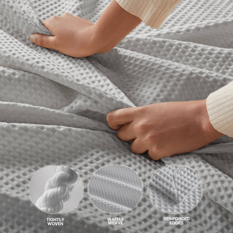 Madison Park Waffle Weave Cotton Blanket