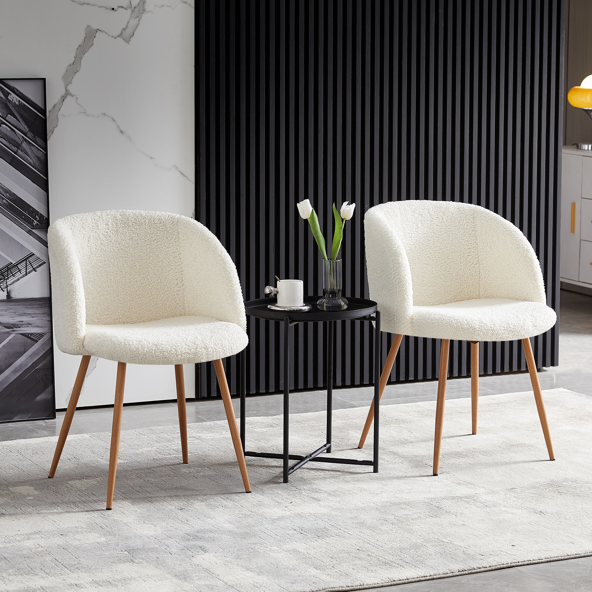 Modern Dining Chairs set of 2 with Velvet Side Chairs and