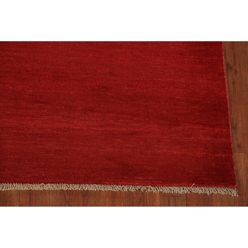 Gabbeh Modern Area Rug Handmade Oriental Red Wool Carpet - 5'6" x 7'10"