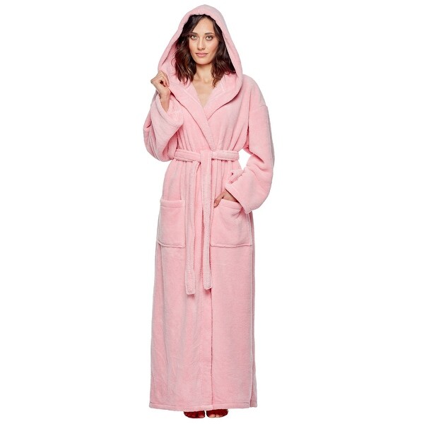 long plush robe with hood