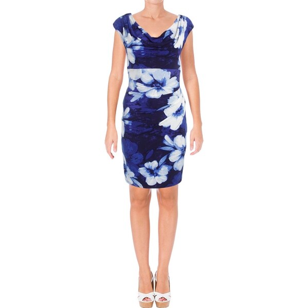 cowl neck floral dress