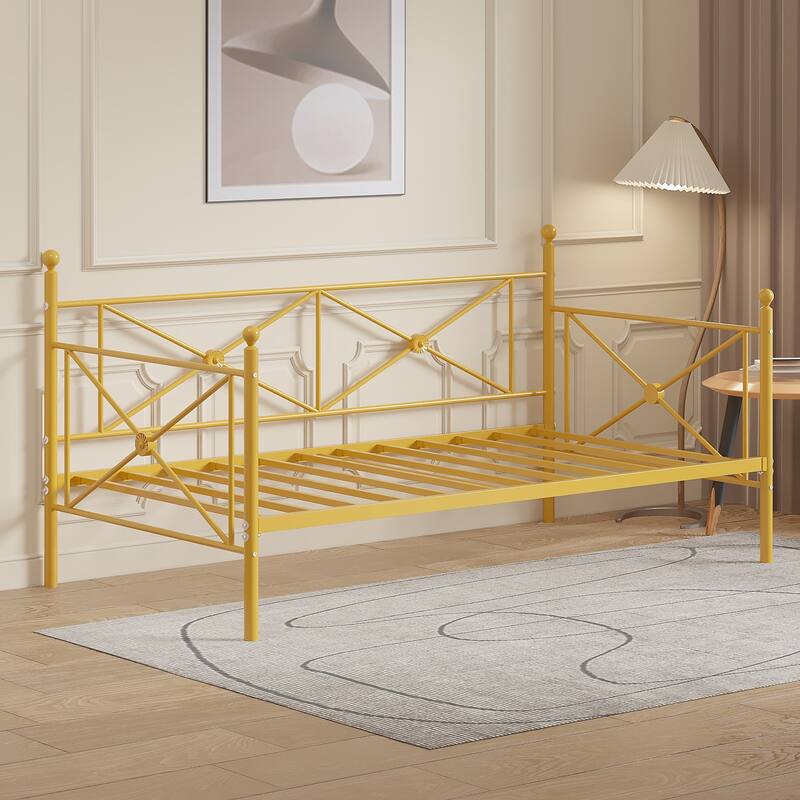 VECELO Twin Daybed with Headboard Sofa Bed Platform Mattress Foundation for Living Room Guest Room Easy Assembly