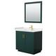 Option Green, Gold Trim, Carrara Cultured Marble Top