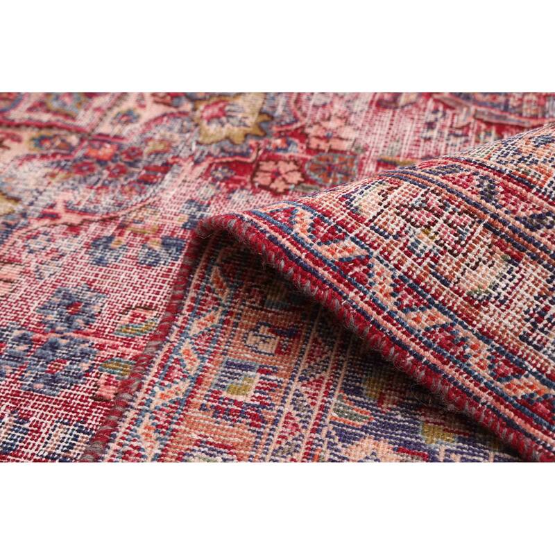 ECARPETGALLERY Hand-knotted Antalya Vintage Dark Red Wool Rug - 6'4 x 9'8