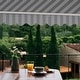 preview thumbnail 2 of 10, ALEKO Caribbean Motorized Patio Awning - White Frame - Seagull Gray & White Striped - 13 x 10 Feet