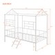 preview thumbnail 15 of 13, White Twin Size Metal House Bed Frame with Slatted Support, No Box Spring Needed
