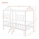 preview thumbnail 15 of 13, White Twin Size Metal House Bed Frame with Slatted Support