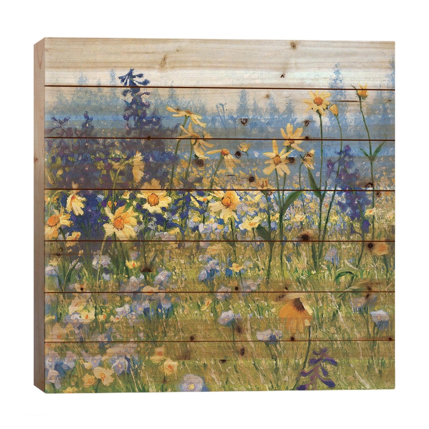 Joyful In July III Print On Wood by Shirley Novak - Multi-Color