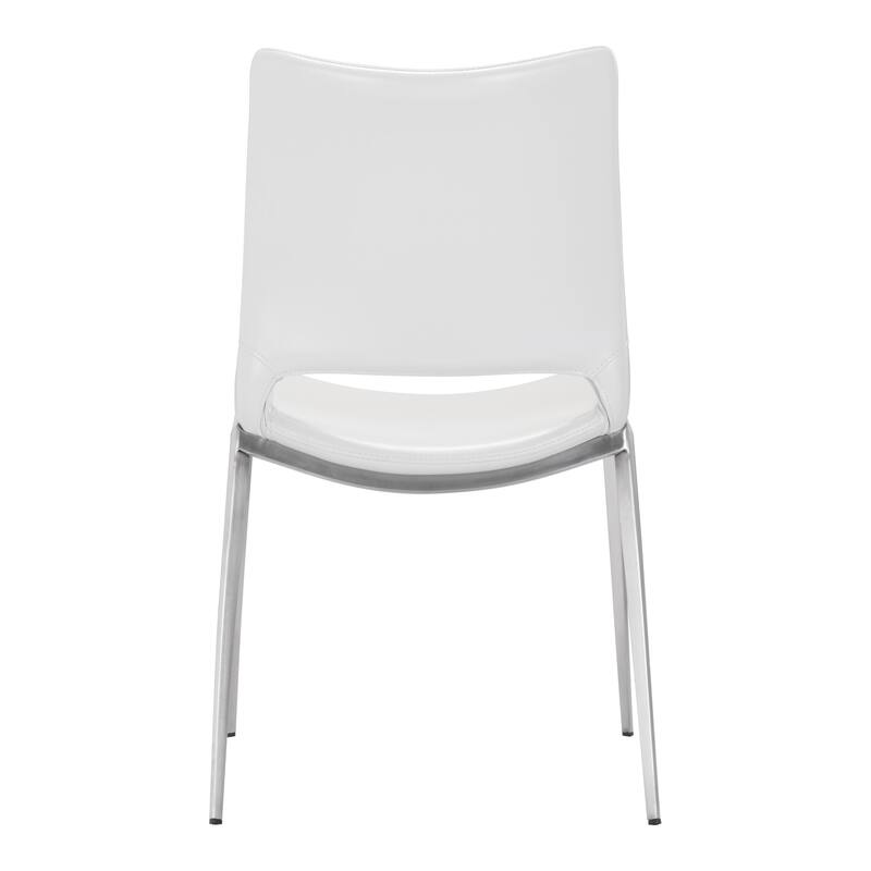 Ace Dining Chair White & Silver