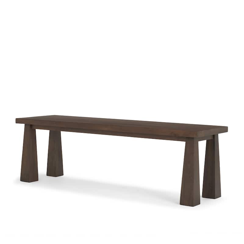 HomeRoots 60" Dark Brown Solid Wood Bench - 60 in. x 18 in. x 16 in.