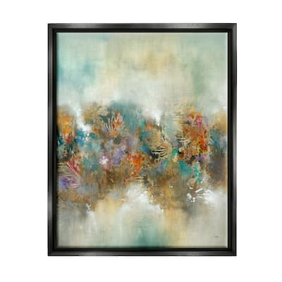 Stupell Vivid Abstract Botanical Painting Bold Glam Detail Floater Frame, Design by K. Nari
