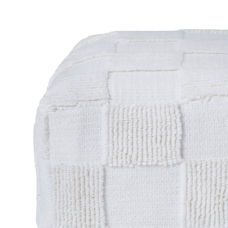 Renwil Payne Indoor 100% Cotton Pouf, Ivory