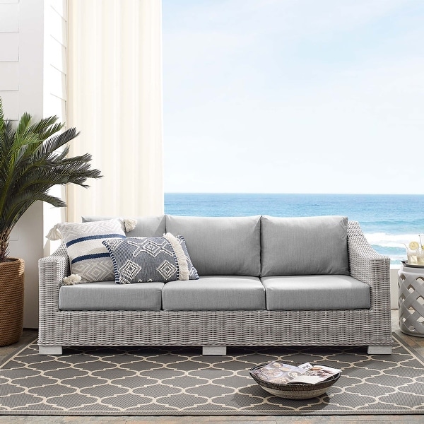 Conway Sunbrella Outdoor Patio Wicker Rattan Sofa. Opens flyout.