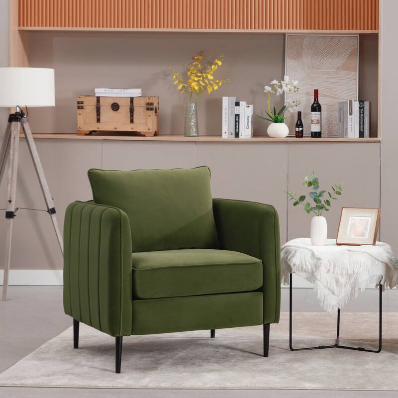 Accent Chair for Living Room, =Comfy Single Sofa Chair Mid-Century Modern Armchair