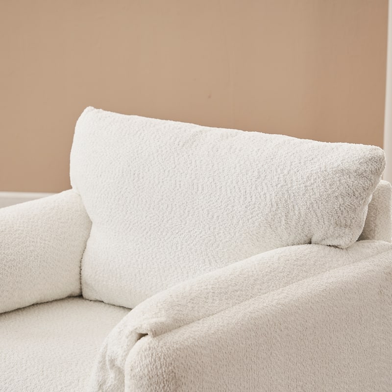 Chenille Modern Accent Chair with High-Resilience Cushion, 250lb Capacity