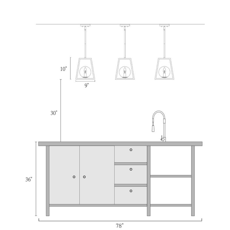 Modern Farmhouse 1-Light Bronze Pendant Abstract Geometric Dimmable Kitchen Island Light with Glass Globe