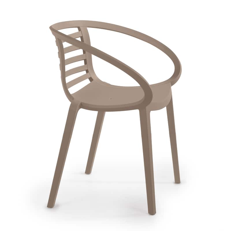 WRGHOME Modern Stacking Patio Dining Armchairs Indoor/Outdoor (Set of 2) - 30.31'' H X 25.19'' W X 22.04'' D
