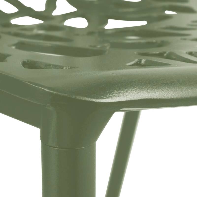 Devon Aluminum Floral Cutout Stackable Dining Chair for Dining Room, Patio, or Garden